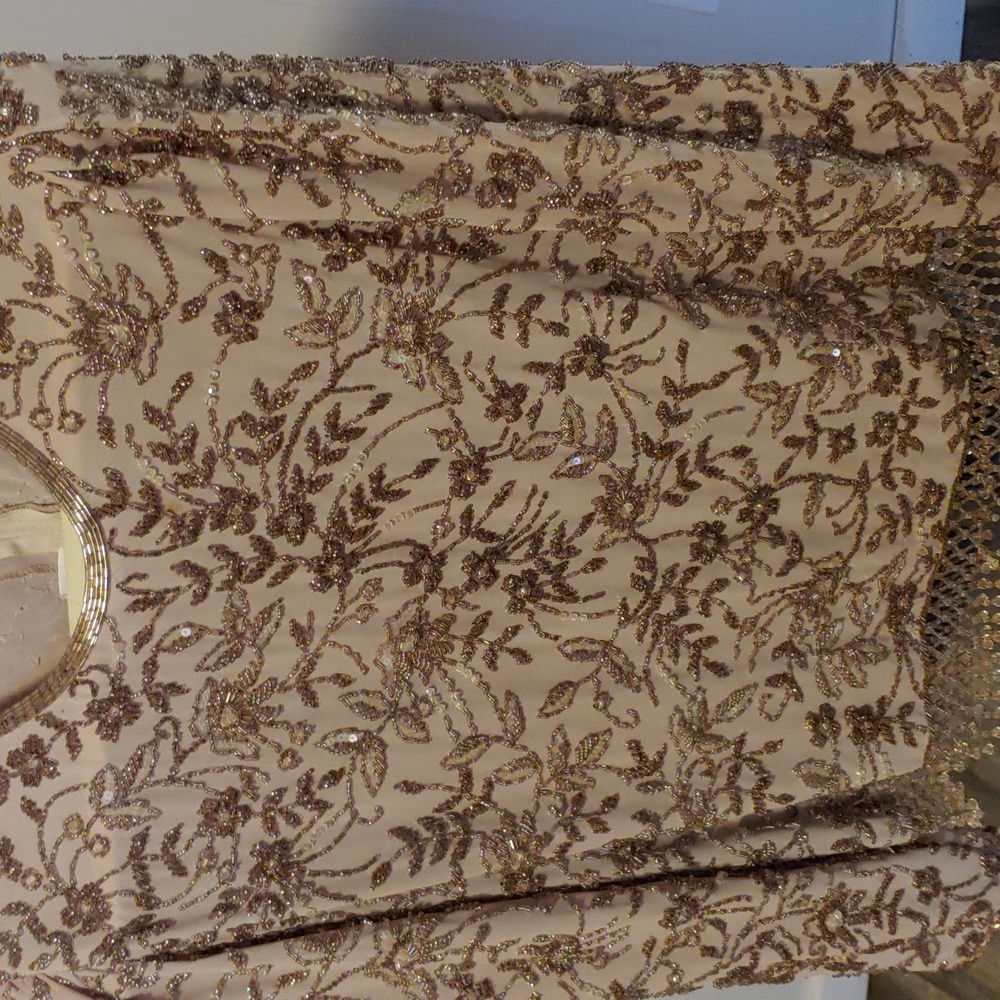 Vintage Dk Taupe beaded top